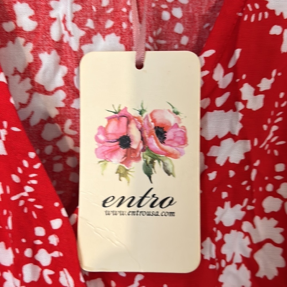 Floral Red Women's Jumpsuit - Picture 5 of 7